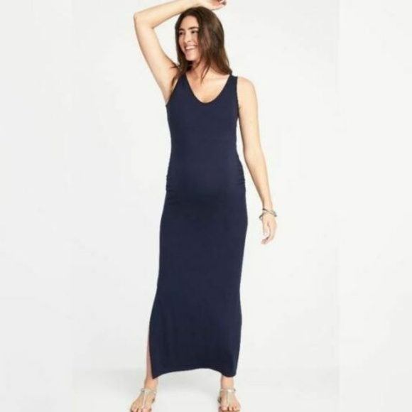 Old Navy Maternity V-Neck Maxi Black Dress - Picture 4 of 6